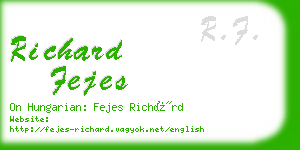 richard fejes business card